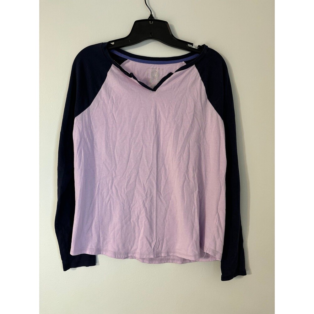 So Purlple & Blue Long Sleeve Vneck Tunic Tshirt size medium